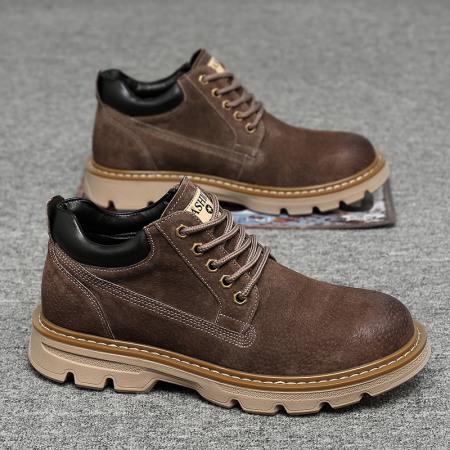 Men's Leather Martin Boots New Rhubarb Boots High-Top Tooling Boots